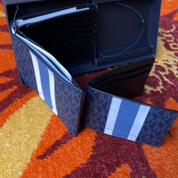 Michael Kors Men`s Gifting Bifold 3 in 1 Wallet Box Set Admiral Multi - Picture 11 of 11